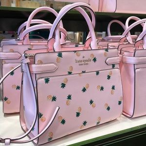Kate Spade Staci Medium Pineapple Satchel Pink Multi